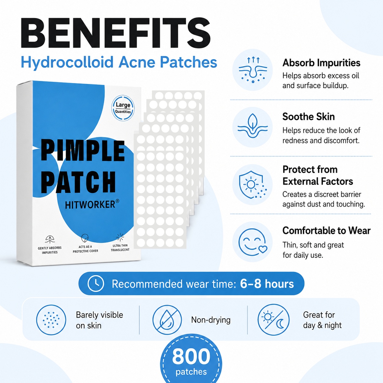 800 Adesivos Hidrocoloides par - Skincare Oil Control avaliação e preço